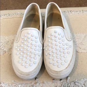 Coach shoe with white studs